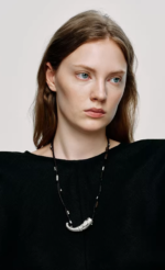 Leather Braided Horn Necklace - Image 3