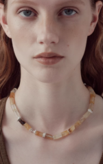 Crystal & Silver Bead Mosaic Necklace - Image 4