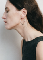 Pure Circle Silver Hoop Earrings - Image 4