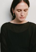 Irregular Silver Slice Earrings - Image 4