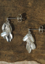 Layered Silver Grape Dangle Earrings - Image 4