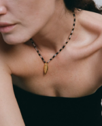 Monochrome Bead Leaf Choker - Image 3