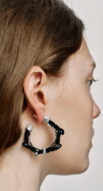 Braided Leather Cord Earrings - Image 3
